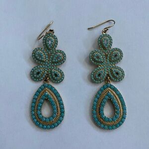 Stella and Dot Capri Turquoise Chandelier Earrings